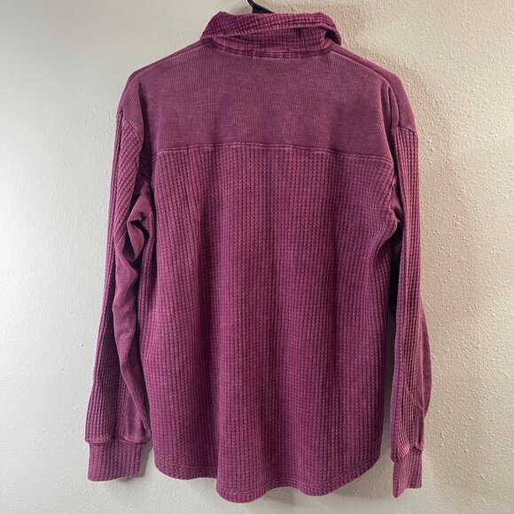 Briggs Women's Relaxed Fit Button Front Long Sleeve Waffle Shirt Size: S,M,L - Picture 7 of 16